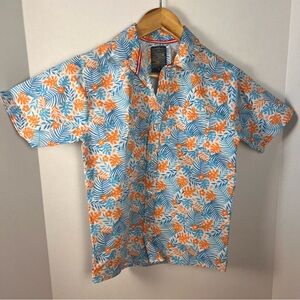 Retro Stitch Premium Boys 10 Tropical Hawaiian Button Up  100% Cotton Shirt